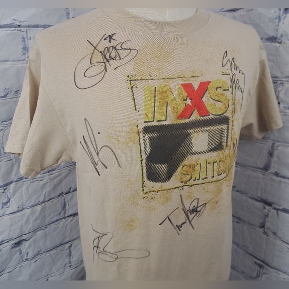 tennessee river INXS Autographed T-Shirt Tee 6 Signatures Music Band Mens Medium - Picture 8 of 12